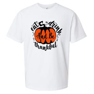 Funny Halloween Pumpkin Tees Eat And Be Thankful Cute Gift Sueded Cloud Jersey T-Shirt