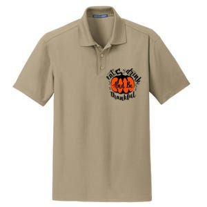 Funny Halloween Pumpkin Tees Eat And Be Thankful Cute Gift Dry Zone Grid Polo