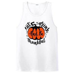 Funny Halloween Pumpkin Tees Eat And Be Thankful Cute Gift PosiCharge Competitor Tank