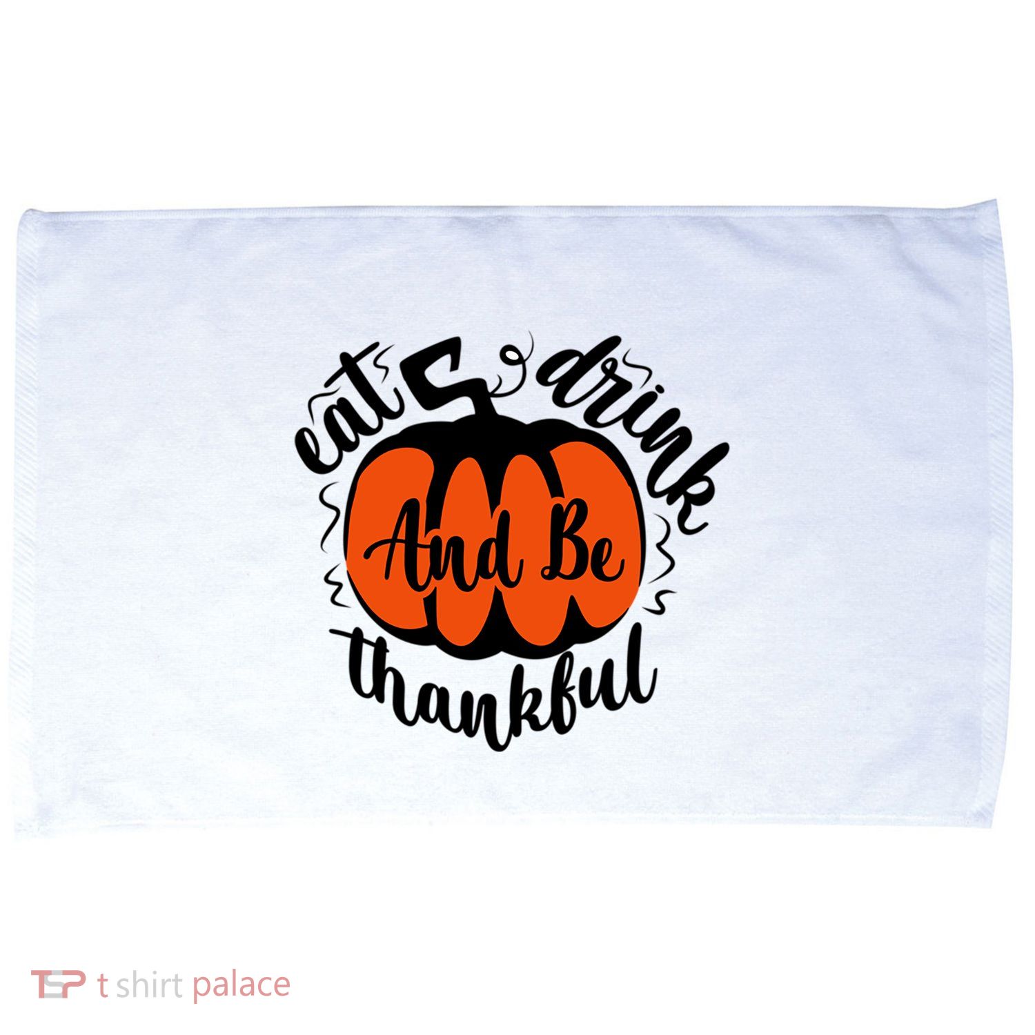 Funny Halloween Pumpkin Tees Eat And Be Thankful Cute Gift Microfiber Hand Towel