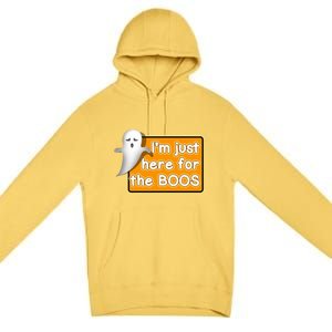 Funny Halloween Party Ing IM Just Here For The Boos Funny Gift Premium Pullover Hoodie