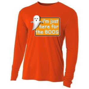 Funny Halloween Party Ing IM Just Here For The Boos Funny Gift Cooling Performance Long Sleeve Crew