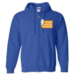 Funny Halloween Party Ing IM Just Here For The Boos Funny Gift Full Zip Hoodie