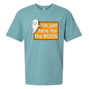 Funny Halloween Party Ing IM Just Here For The Boos Funny Gift Sueded Cloud Jersey T-Shirt