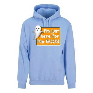 Funny Halloween Party Ing IM Just Here For The Boos Funny Gift Unisex Surf Hoodie