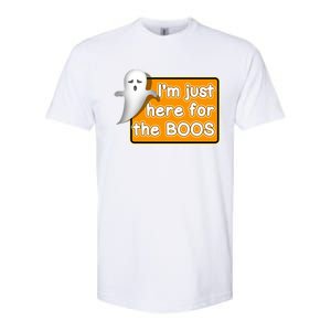 Funny Halloween Party Ing IM Just Here For The Boos Funny Gift Softstyle CVC T-Shirt