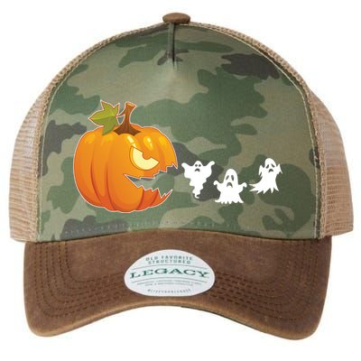 Funny Halloween Pac Man Pumpkin Ghost Legacy Tie Dye Trucker Hat
