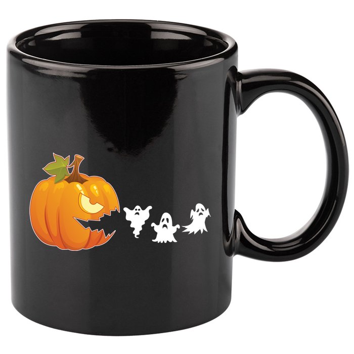 Funny Halloween Pac Man Pumpkin Ghost 11oz C Handle Ceramic Mug