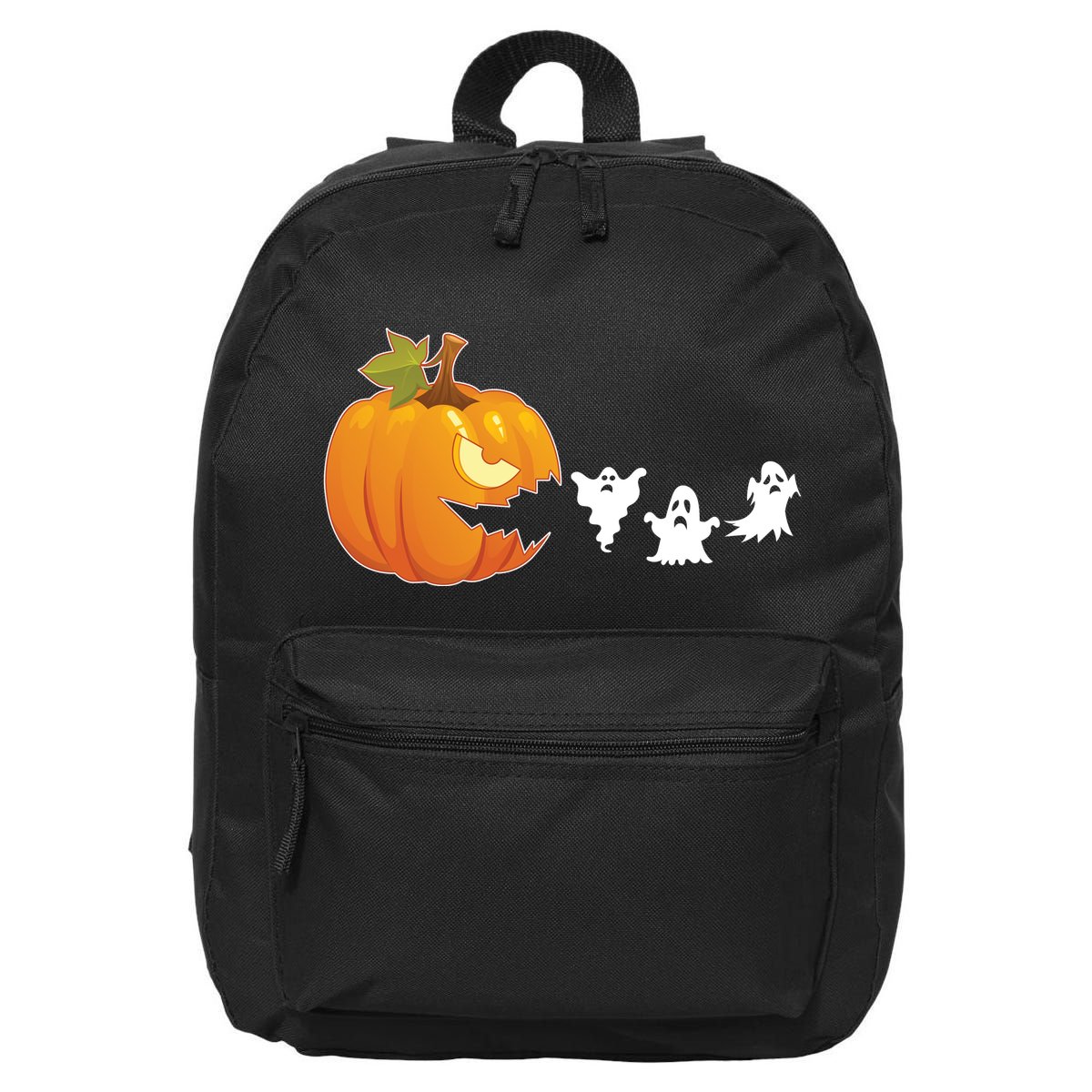 Funny Halloween Pac Man Pumpkin Ghost 16 in Basic Backpack