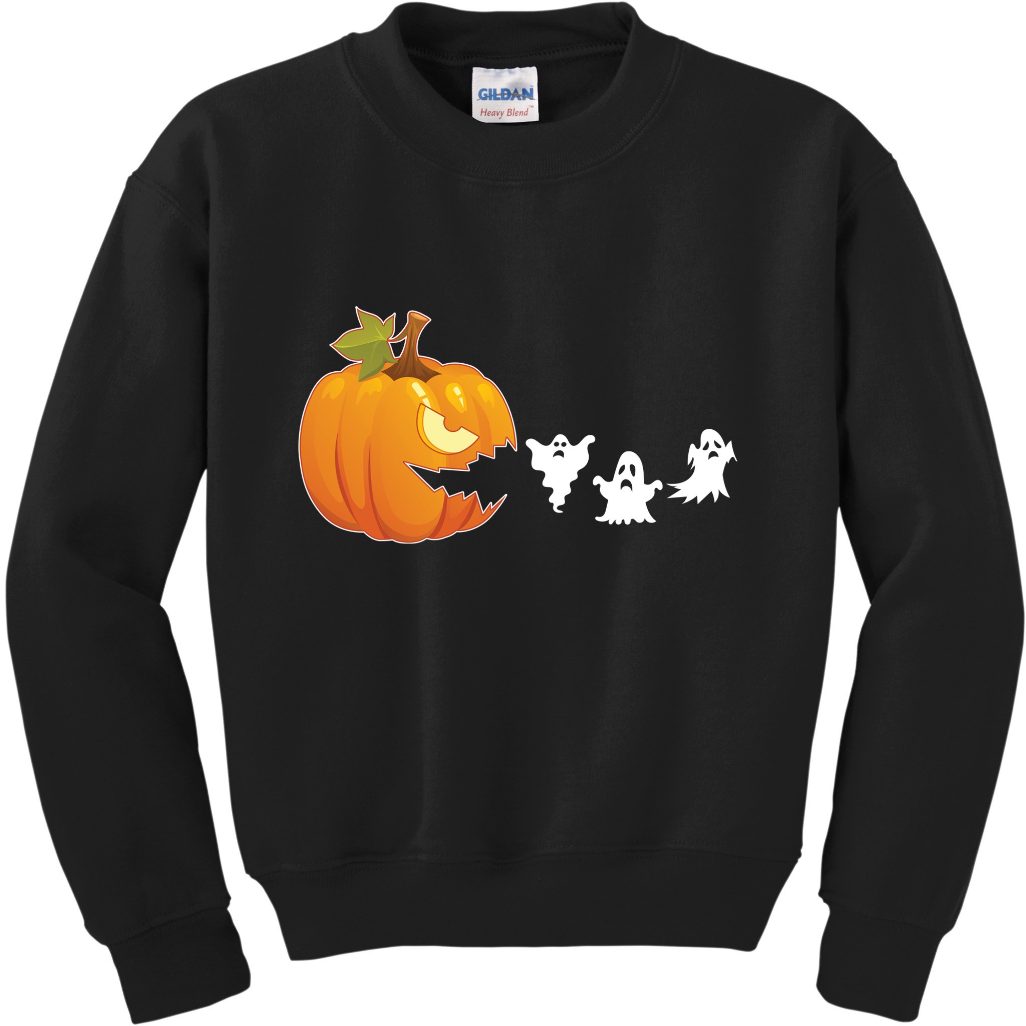 Funny Halloween Pac Man Pumpkin Ghost Kids Sweatshirt