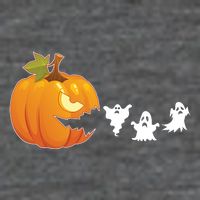 Funny Halloween Pac Man Pumpkin Ghost 7 Panel Mesh Trucker Snapback Hat