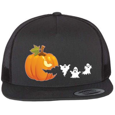 Funny Halloween Pac Man Pumpkin Ghost Flatbill Hat