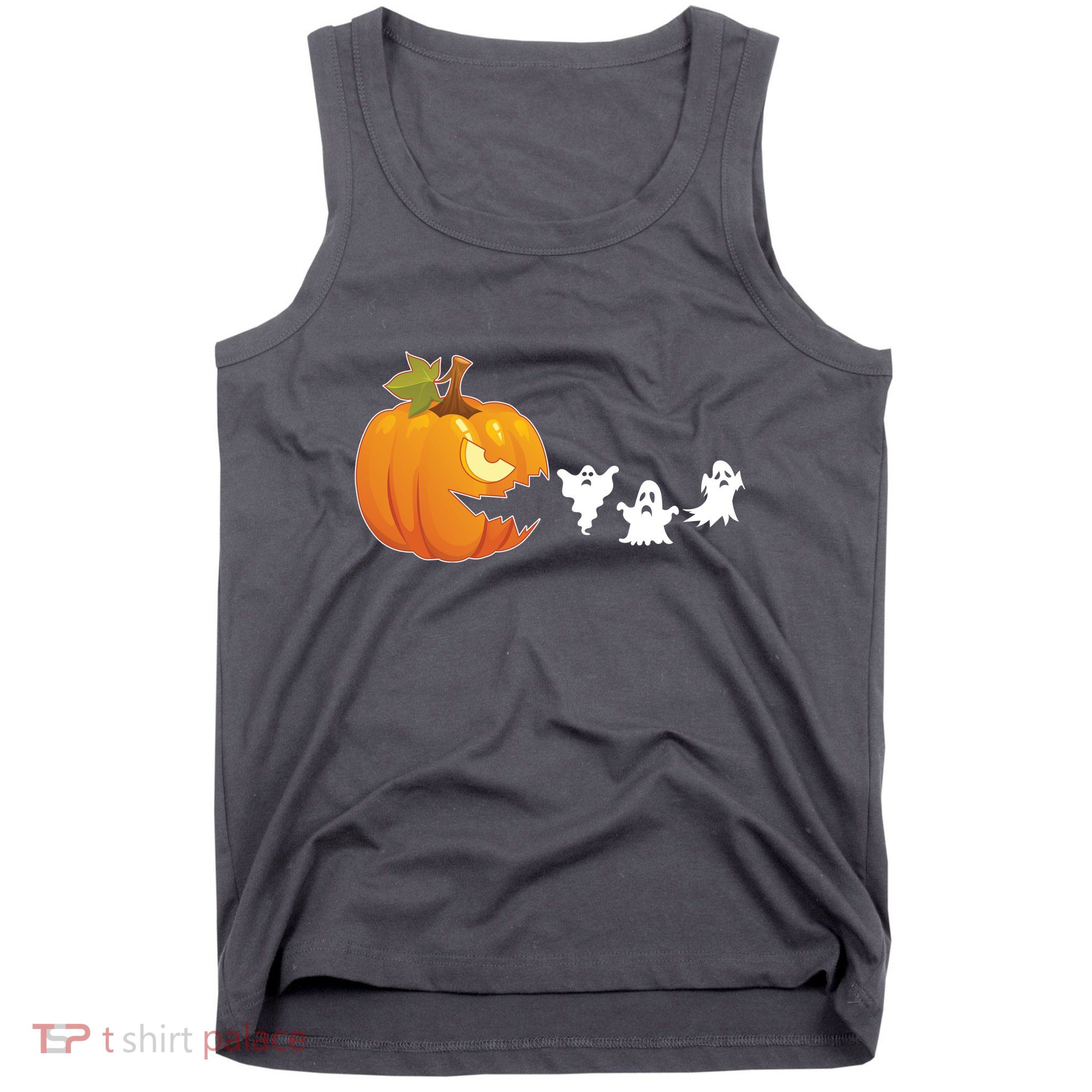 Funny Halloween Pac Man Pumpkin Ghost Tank Top