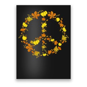 Fall Harvest Pumpkin Peace Sign Thanksgiving Decor Poster