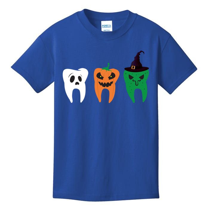 Funny Halloween Party Teeth With Costume Pumpkin Witch Ghost Gift Kids T-Shirt