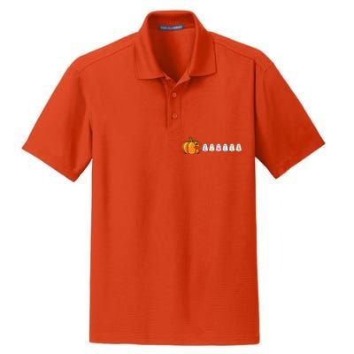 Funny Halloween Pumpkin Eating Ghost Gamer Cancer Warrior Gift Dry Zone Grid Polo