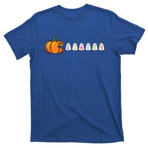 Funny Halloween Pumpkin Eating Ghost Gamer Cancer Warrior Gift T-Shirt