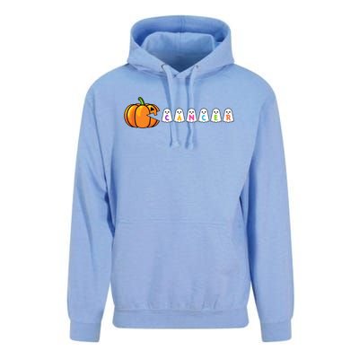 Funny Halloween Pumpkin Eating Ghost Gamer Cancer Warrior Gift Unisex Surf Hoodie