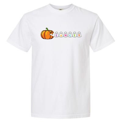 Funny Halloween Pumpkin Eating Ghost Gamer Cancer Warrior Gift Garment-Dyed Heavyweight T-Shirt