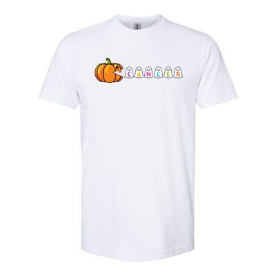 Funny Halloween Pumpkin Eating Ghost Gamer Cancer Warrior Gift Softstyle CVC T-Shirt