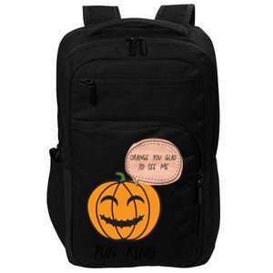 Funny Halloween Pumpkin Pun Joke Dad Joke Pun King Orange Gift Impact Tech Backpack