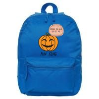 Funny Halloween Pumpkin Pun Joke Dad Joke Pun King Orange Gift 16 in Basic Backpack