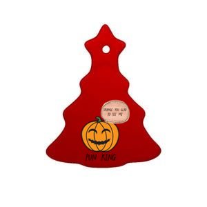 Funny Halloween Pumpkin Pun Joke Dad Joke Pun King Orange Gift Ceramic Tree Ornament