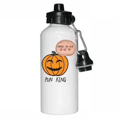 Funny Halloween Pumpkin Pun Joke Dad Joke Pun King Orange Gift Aluminum Water Bottle