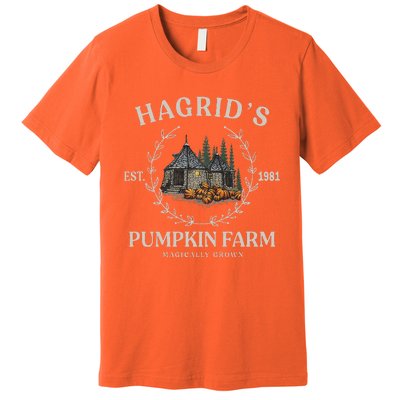 Fall Hagrids Pumpkin Farm Patch Autumn Pumpkin Garden Premium T-Shirt