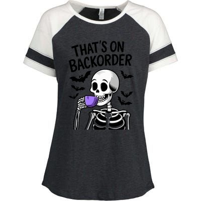 Funny Halloween Pharmacy Tech Skeleton ThatS Backorder Enza Ladies Jersey Colorblock Tee