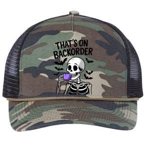 Funny Halloween Pharmacy Tech Skeleton ThatS Backorder Retro Rope Trucker Hat Cap