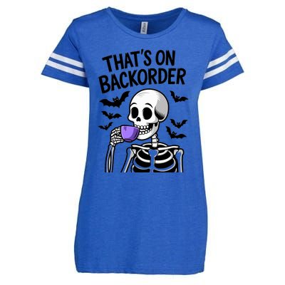 Funny Halloween Pharmacy Tech Skeleton ThatS Backorder Enza Ladies Jersey Football T-Shirt