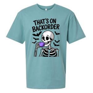 Funny Halloween Pharmacy Tech Skeleton ThatS Backorder Sueded Cloud Jersey T-Shirt