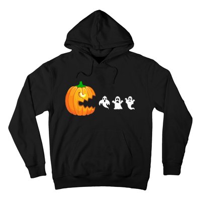 Funny Halloween Pumpkin Eating Ghost Gamer Hoodie