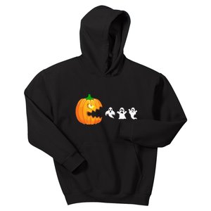 Funny Halloween Pumpkin Eating Ghost Gamer Kids Hoodie