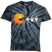 Funny Halloween Pumpkin Eating Ghost Gamer Kids Tie-Dye T-Shirt