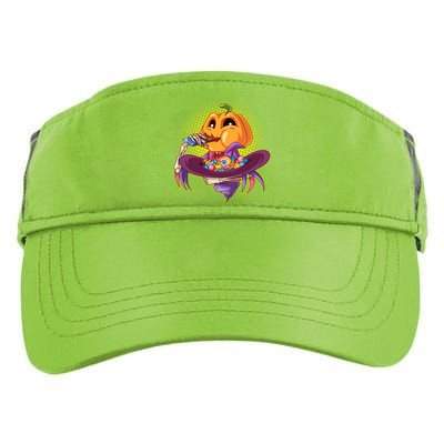 Funny Halloween Pumpkin Head Eating Candy Adult Drive Performance Visor