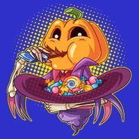 Funny Halloween Pumpkin Head Eating Candy Hoodie