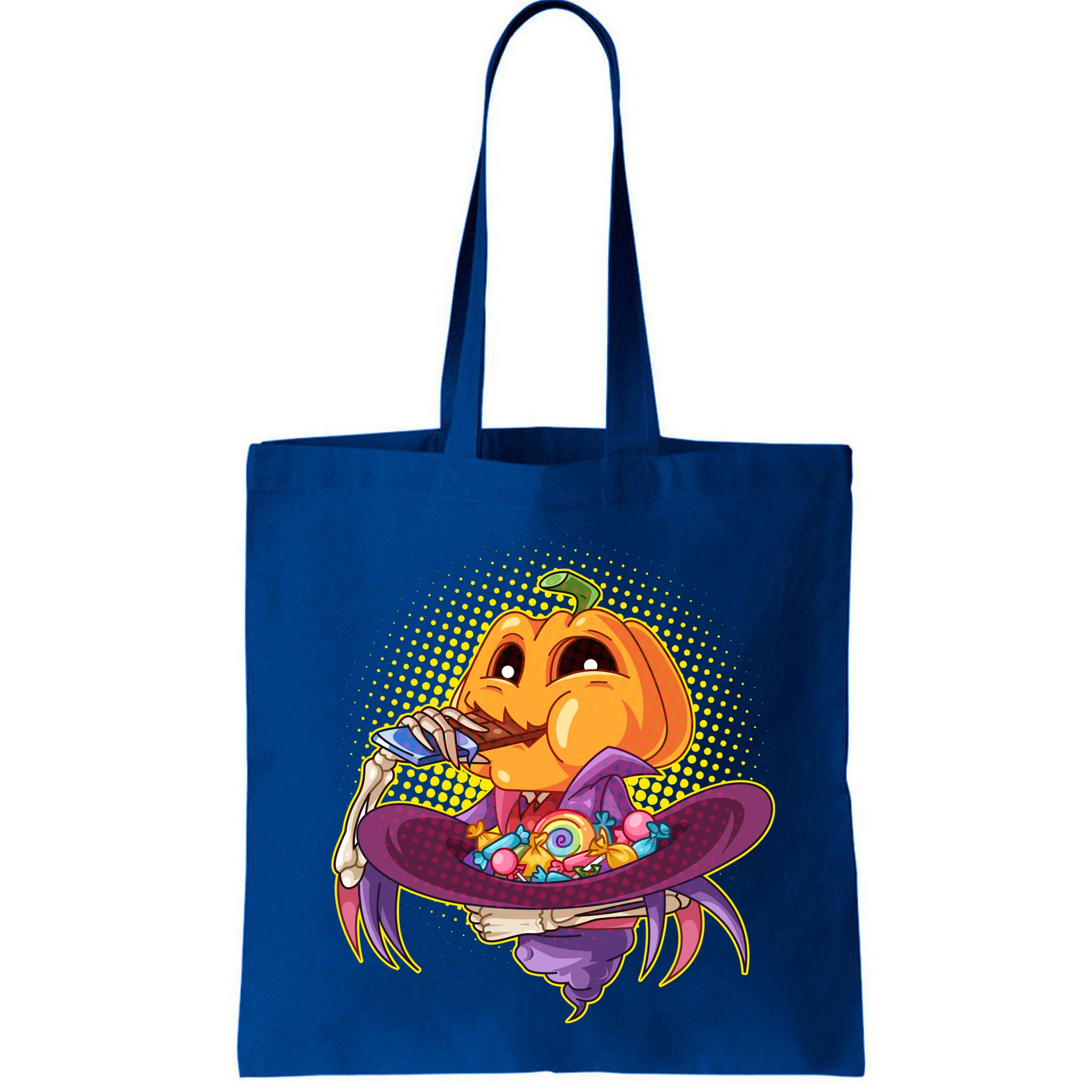 Funny Halloween Pumpkin Head Eating Candy Bag