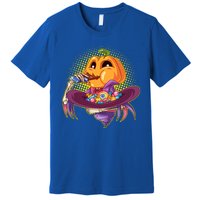 Funny Halloween Pumpkin Head Eating Candy Premium T-Shirt