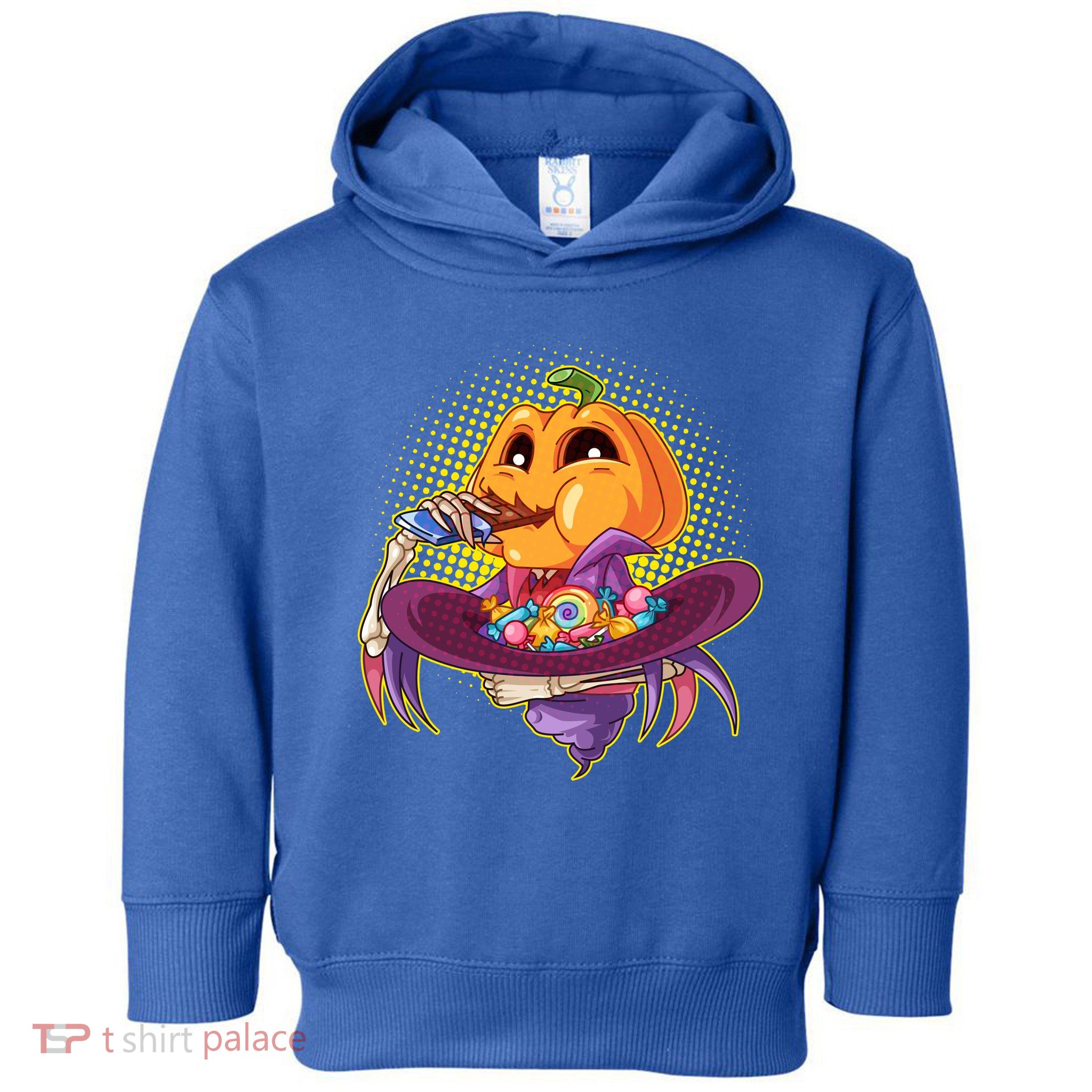 Funny Halloween Pumpkin Head Eating Candy Toddler Hoodie