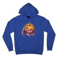 Funny Halloween Pumpkin Head Eating Candy Tall Hoodie