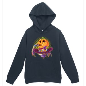 Funny Halloween Pumpkin Head Eating Candy Urban Pullover Hoodie