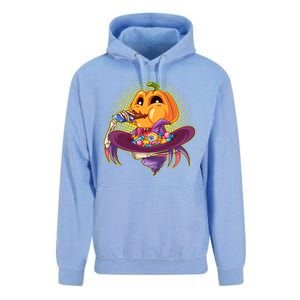 Funny Halloween Pumpkin Head Eating Candy Unisex Surf Hoodie