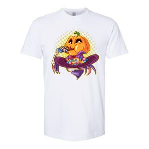 Funny Halloween Pumpkin Head Eating Candy Softstyle CVC T-Shirt