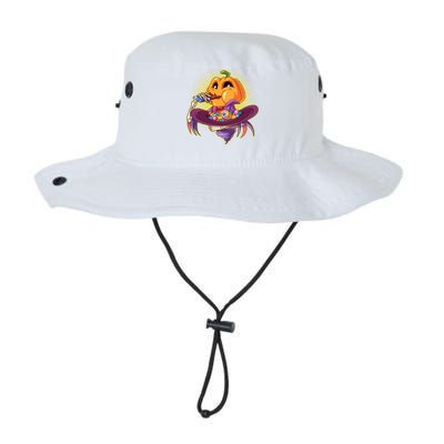 Funny Halloween Pumpkin Head Eating Candy Legacy Cool Fit Booney Bucket Hat