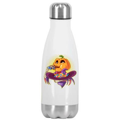 Funny Halloween Pumpkin Head Eating Candy Stainless Steel Insulated Water Bottle