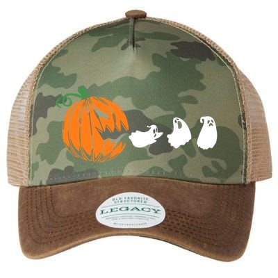 Funny Halloween Pumpkin Eating Ghost Gamer Cute Gift Legacy Tie Dye Trucker Hat