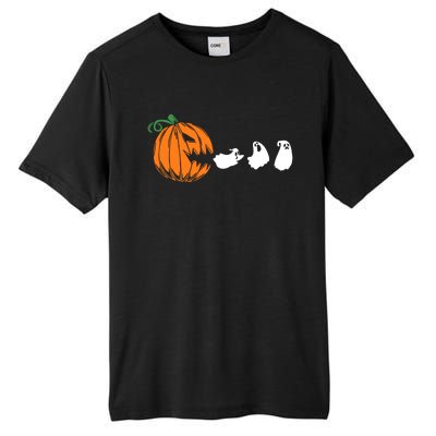 Funny Halloween Pumpkin Eating Ghost Gamer Cute Gift Tall Fusion ChromaSoft Performance T-Shirt