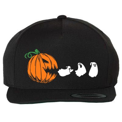 Funny Halloween Pumpkin Eating Ghost Gamer Cute Gift Wool Snapback Cap